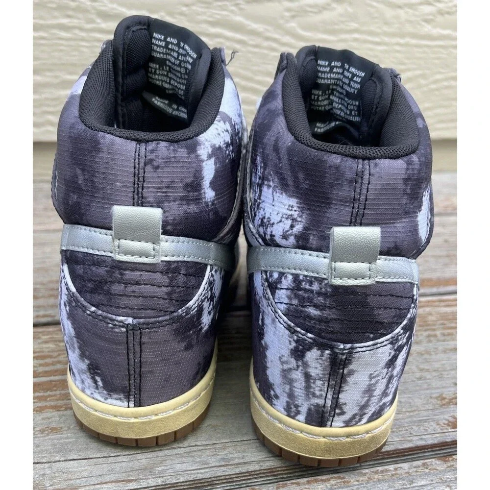 Nike Dunk Sky Hi High Women's 8 Hidden Wedge Sneakers Black/Gray 543258-004